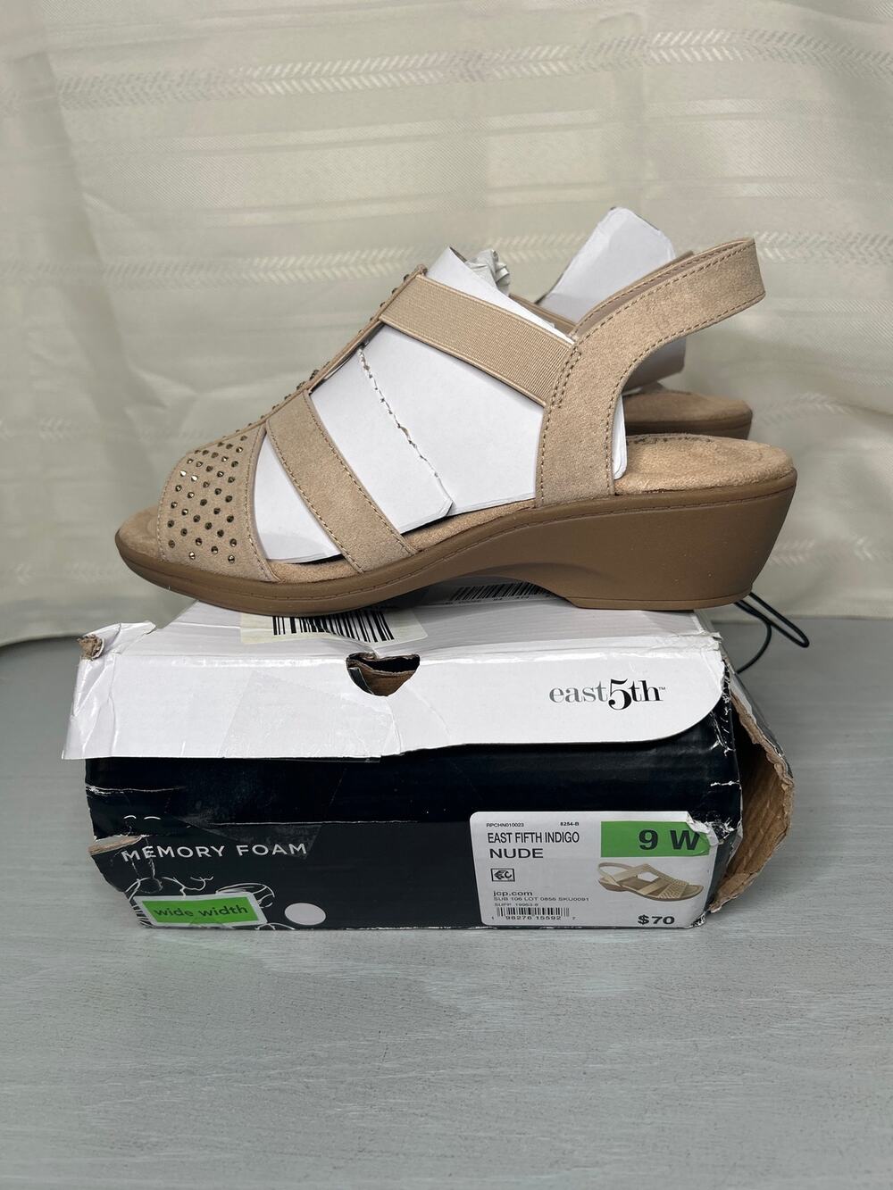 East 5th Indigo Strap Sandals Nude Womens Size 9W